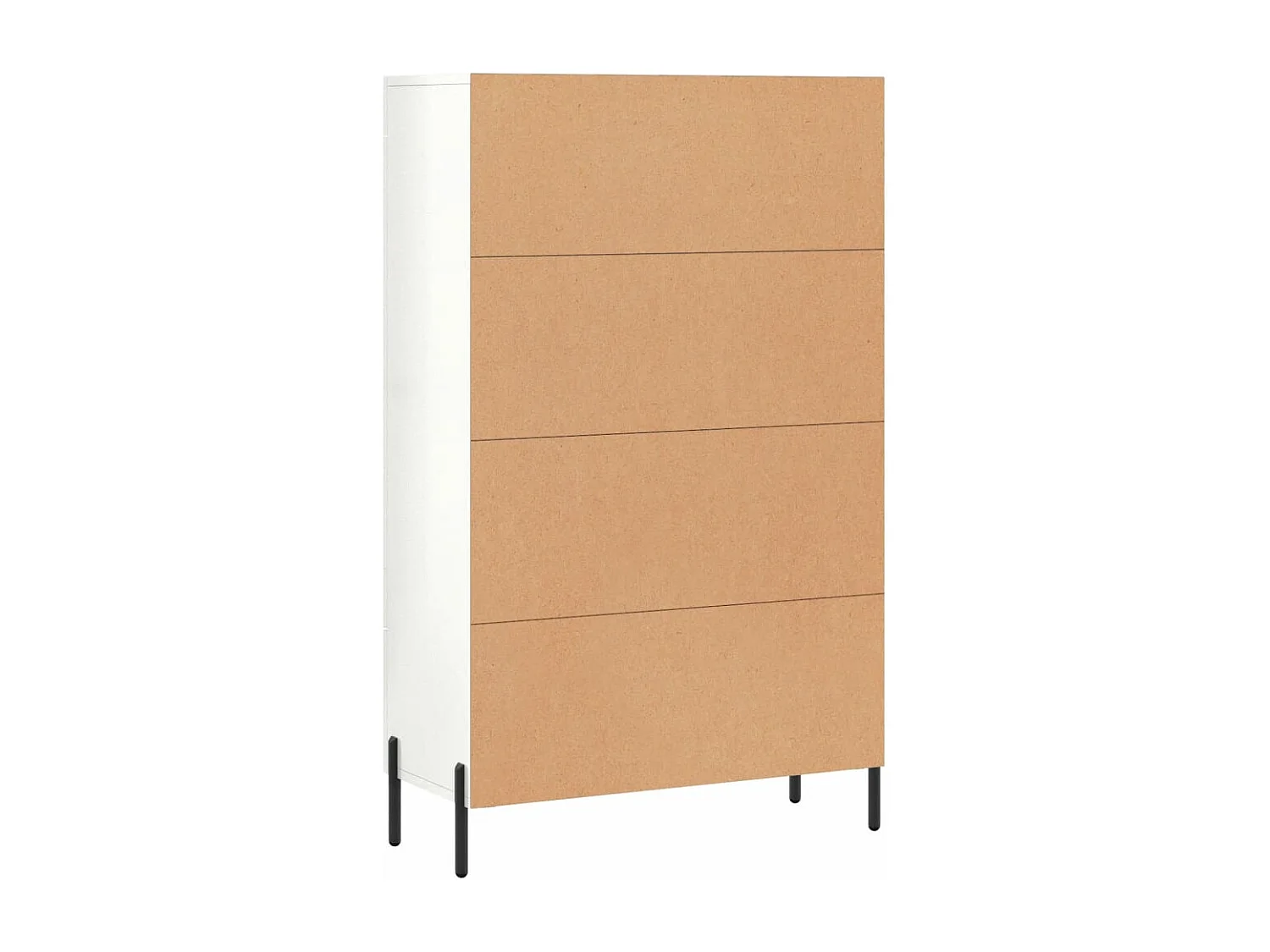 Buffet haut blanc brillant 69,5x31x115 cm bois d'ingénierie