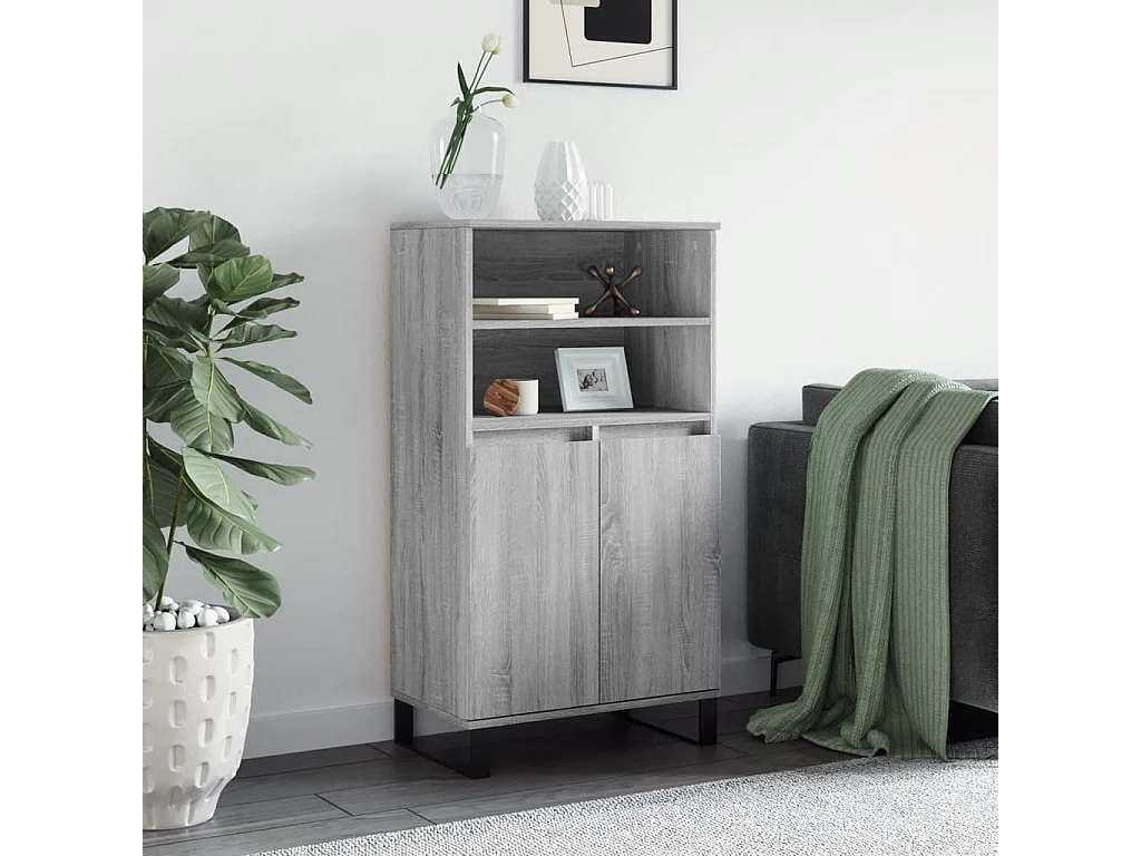 Buffet haut Sonoma gris 60x36x110 cm Bois d'ingénierie