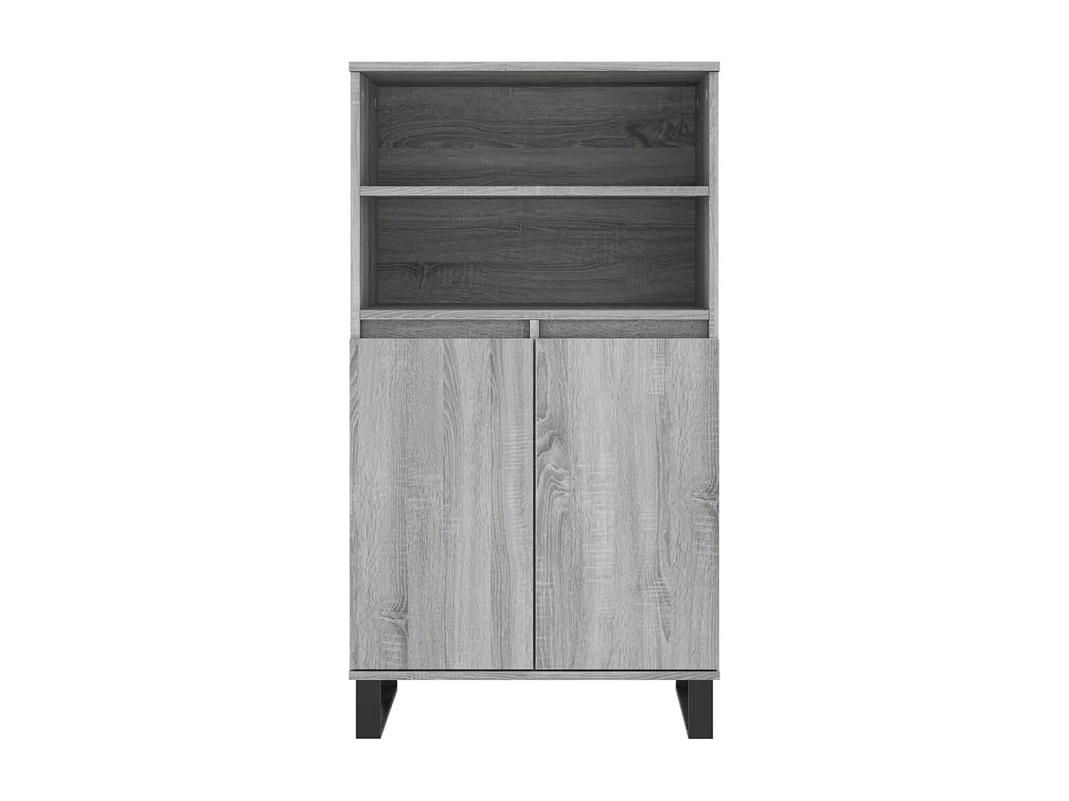 Aparador alto de madera contrachapada gris Sonoma 60x36x110 cm