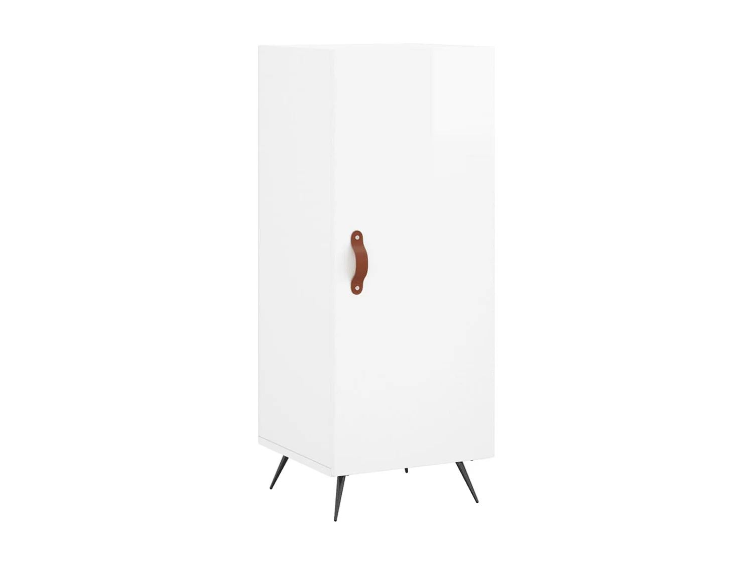 Buffet haut Blanc brillant 34,5x34x180 cm Bois d'ingénierie