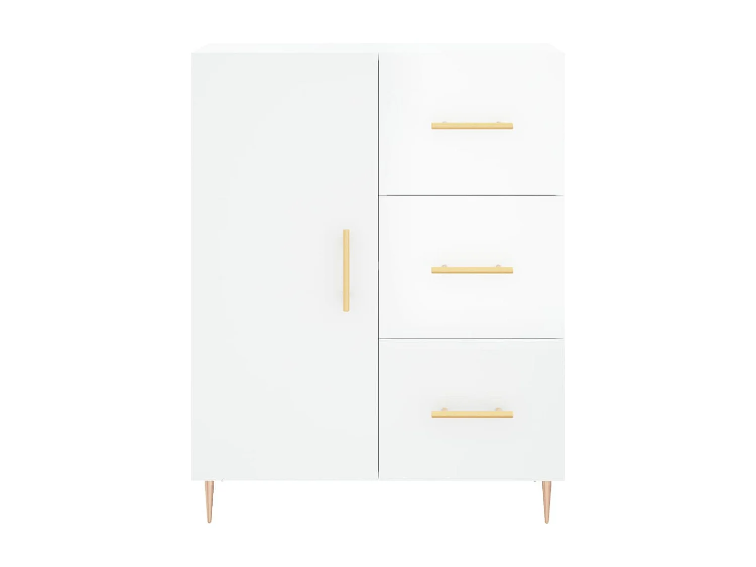 Buffet Blanc brillant 69,5x34x90 cm Bois d'ingénierie