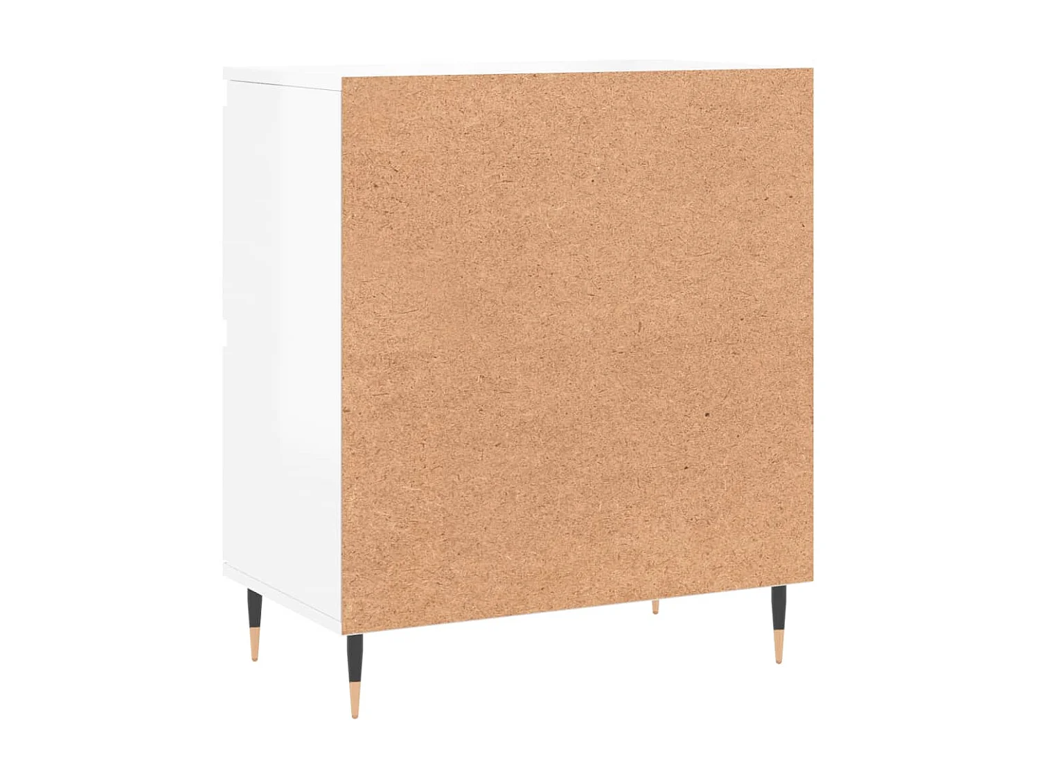 Credenza Bianco Lucido 60x35x70 cm in Legno Multistrato