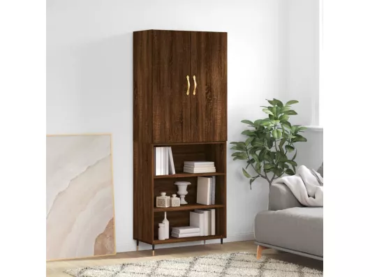 Kauf Unique Highboard Braun Eichen-Optik 69,5x34x180 cm Holzwerkstoff