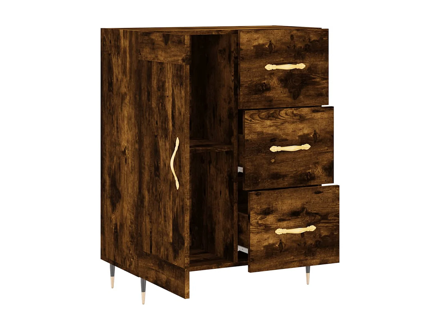 Credenza Rovere Fumo 69,5x34x90 cm in Legno Multistrato