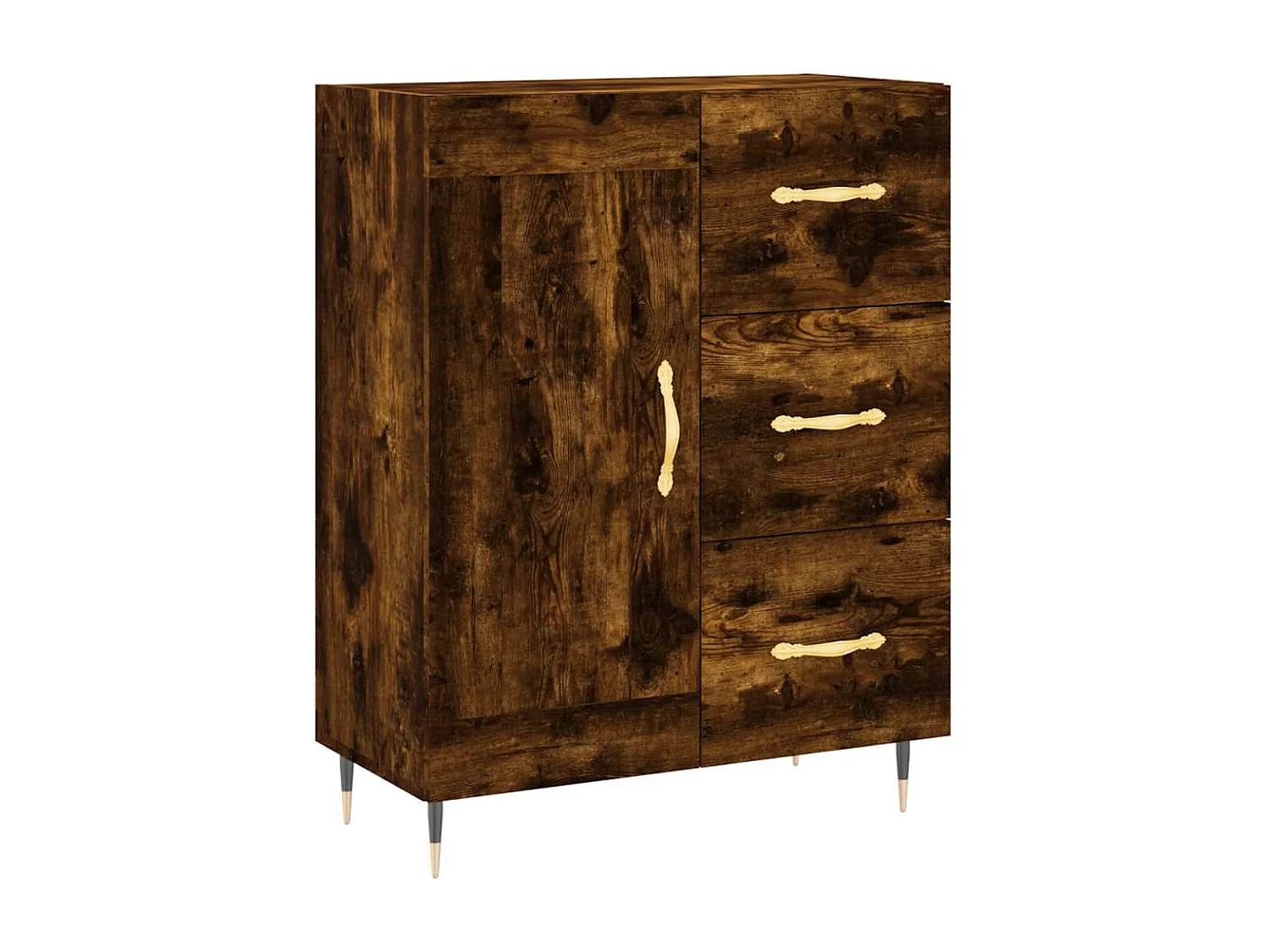 Credenza Rovere Fumo 69,5x34x90 cm in Legno Multistrato