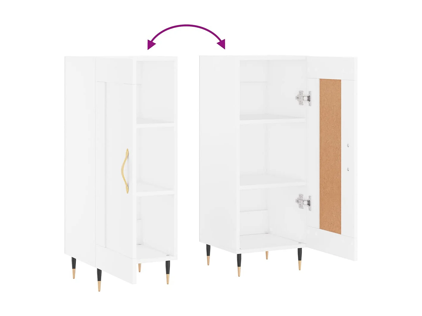 Buffet blanc 34,5x34x90 cm bois d'ingénierie