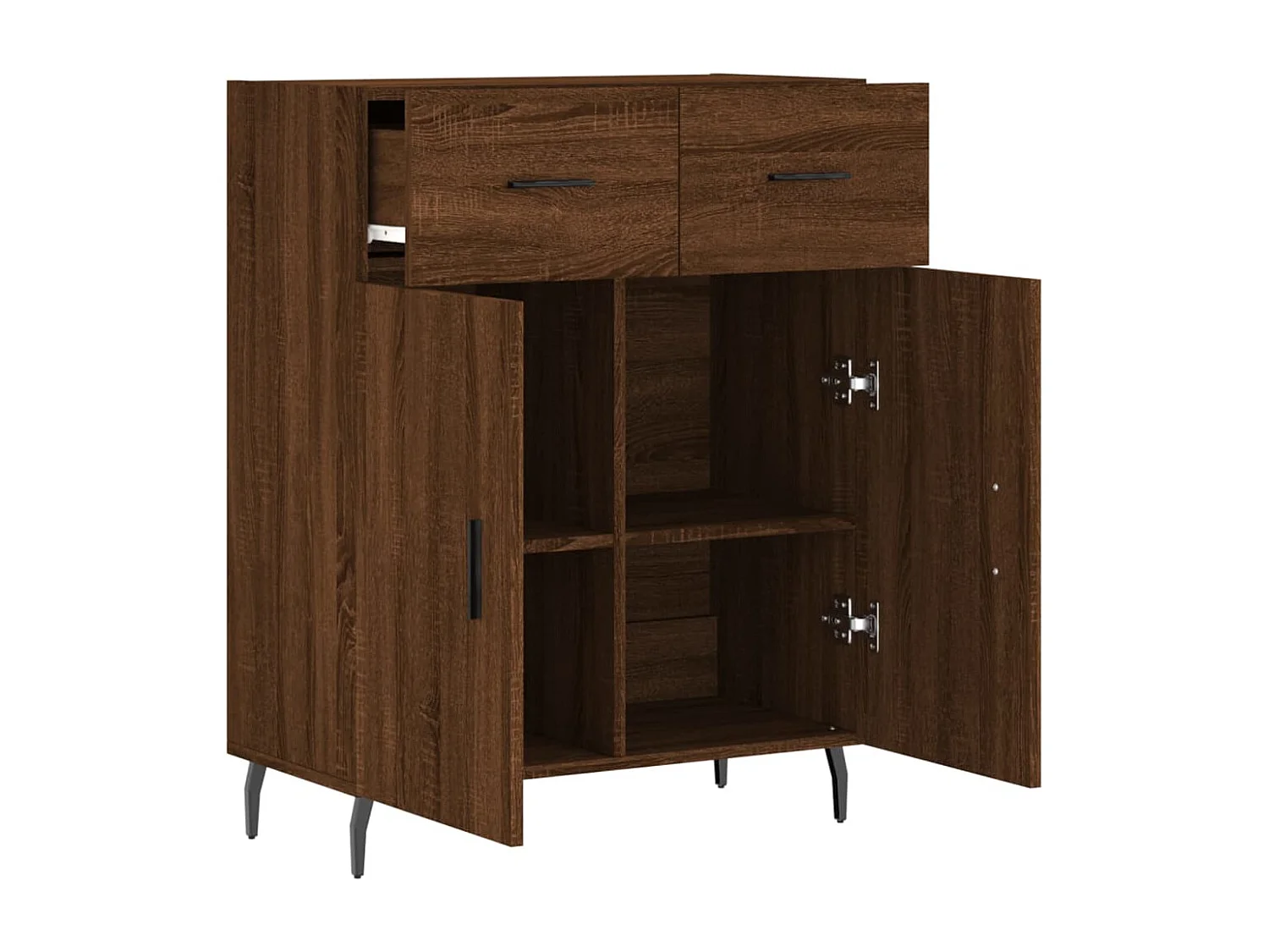 Buffet chêne marron 69,5x34x90 cm bois d'ingénierie
