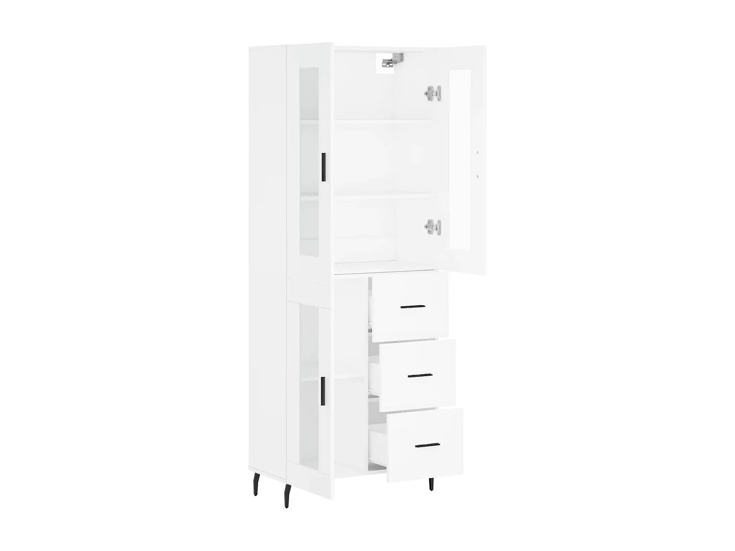 Buffet haut Blanc 69,5x34x180 cm Bois d'ingénierie