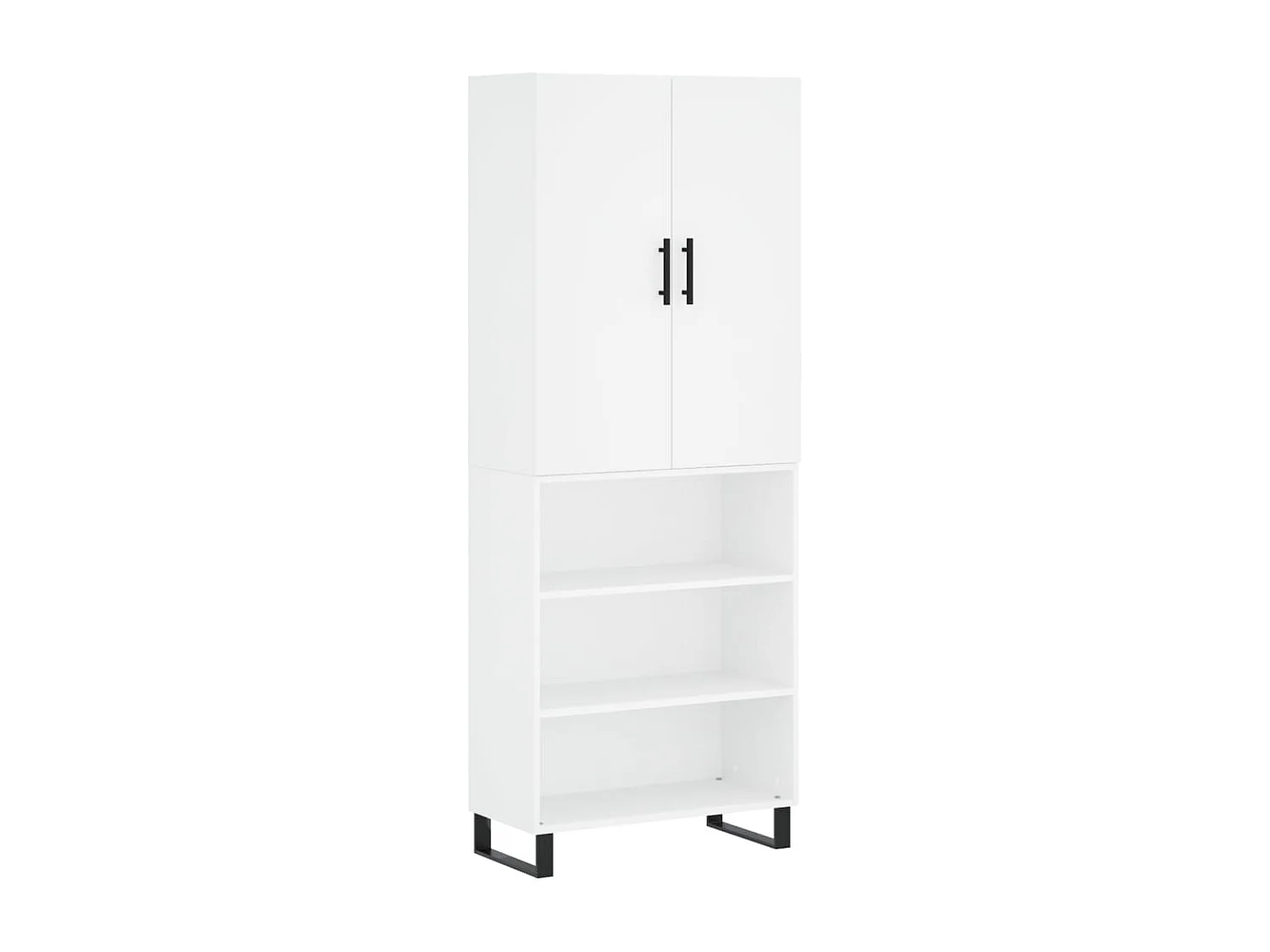 Buffet haut Blanc 69,5x34x180 cm Bois d'ingénierie