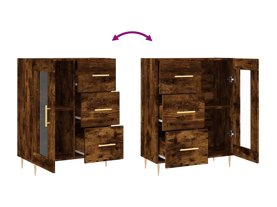 Sideboard Räuchereiche 69,5x34x90 cm Holzwerkstoff