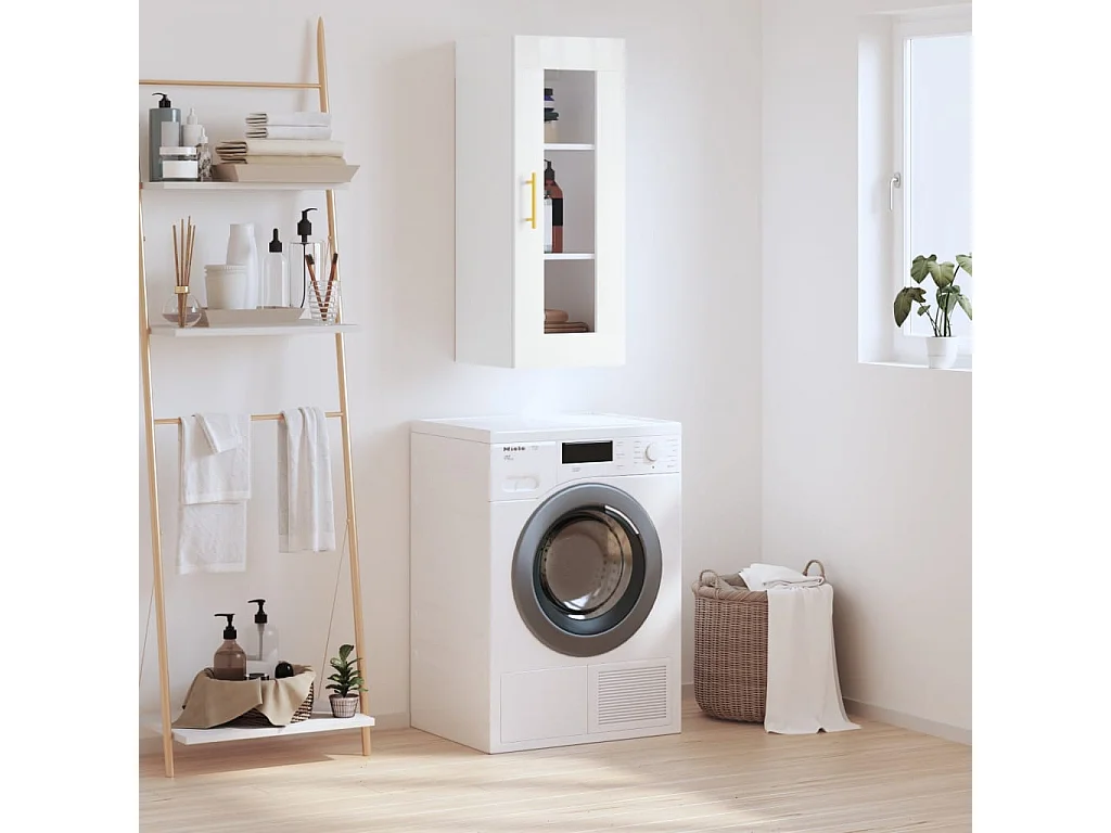 Armoire murale blanc 34,5x34x90 cm