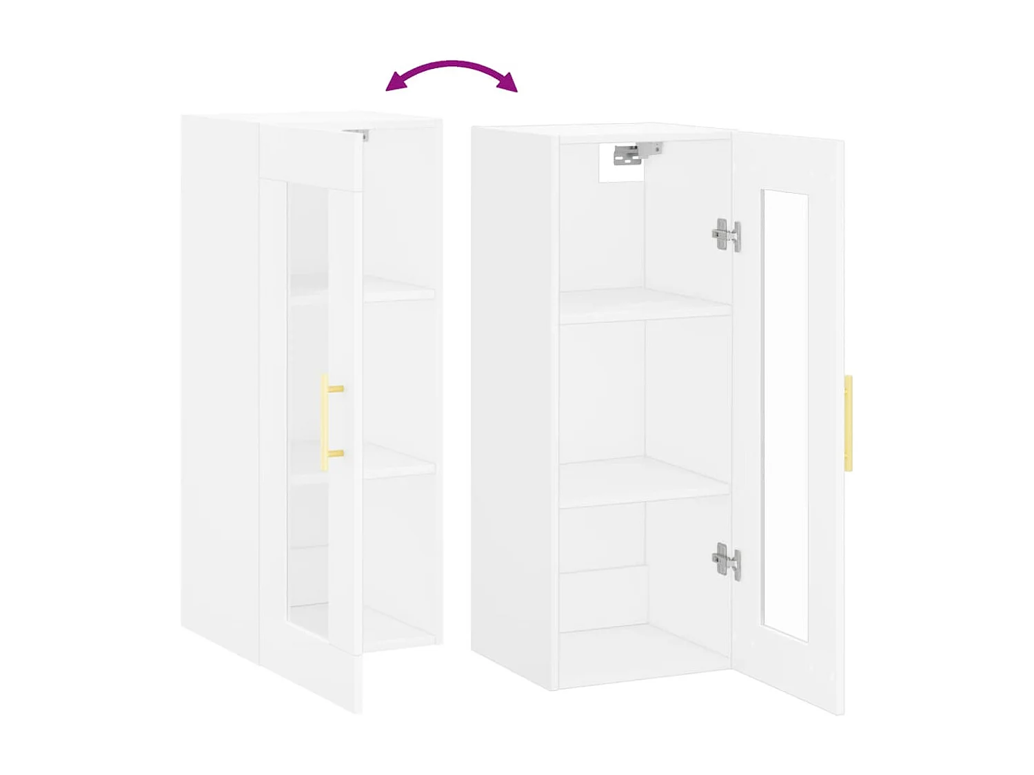 Armoire murale blanc 34,5x34x90 cm