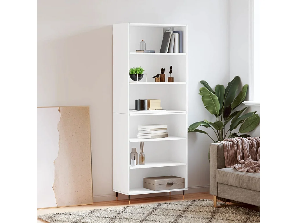 Buffet blanc 69,5x32,5x180 cm bois d'ingénierie