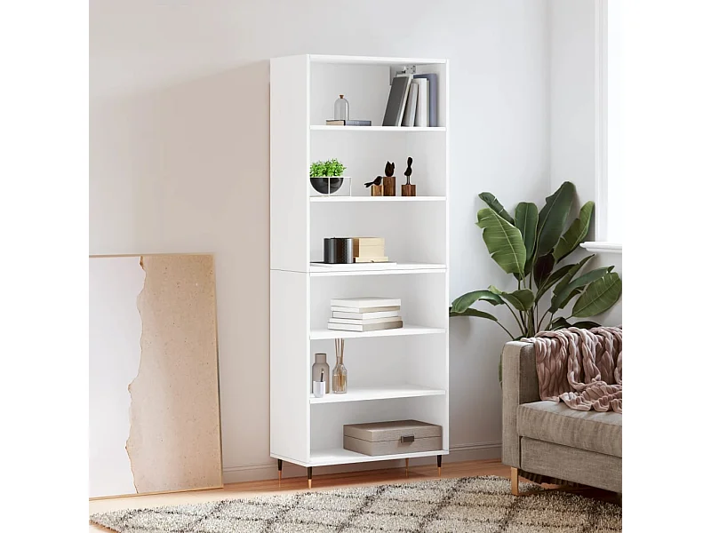 Buffet blanc 69,5x32,5x180 cm bois d'ingénierie