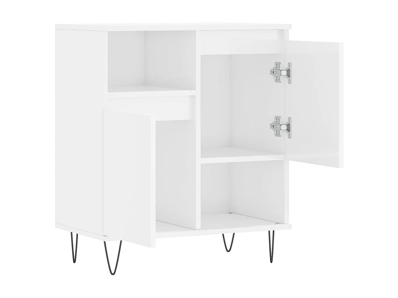 Buffet Blanc brillant 60x35x70 cm Bois d'ingénierie