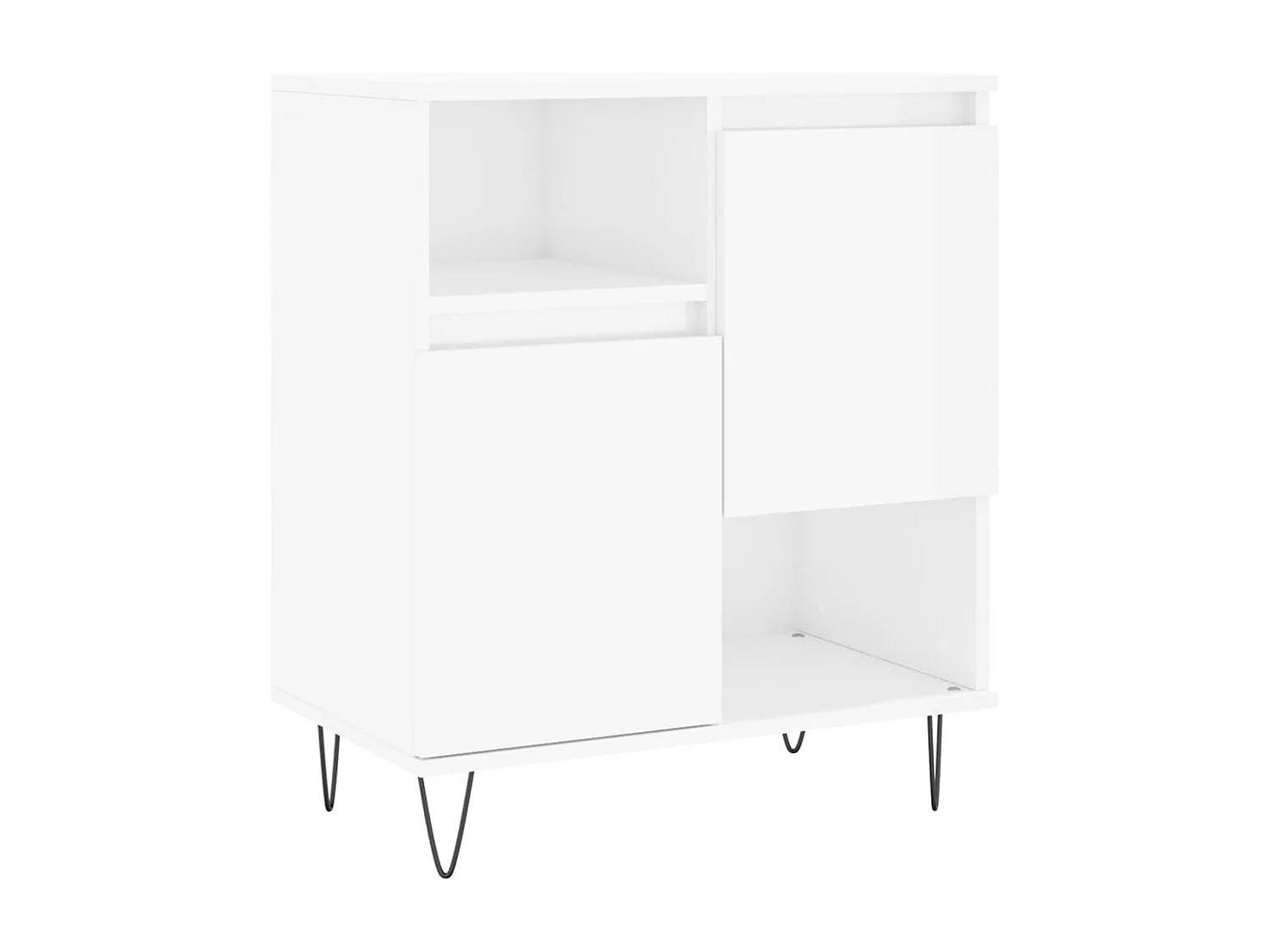 Buffet Blanc brillant 60x35x70 cm Bois d'ingénierie