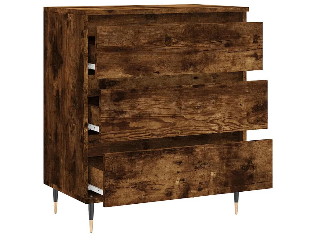 Dressoir 60x35x70 cm bewerkt hout gerookt eikenkleurig