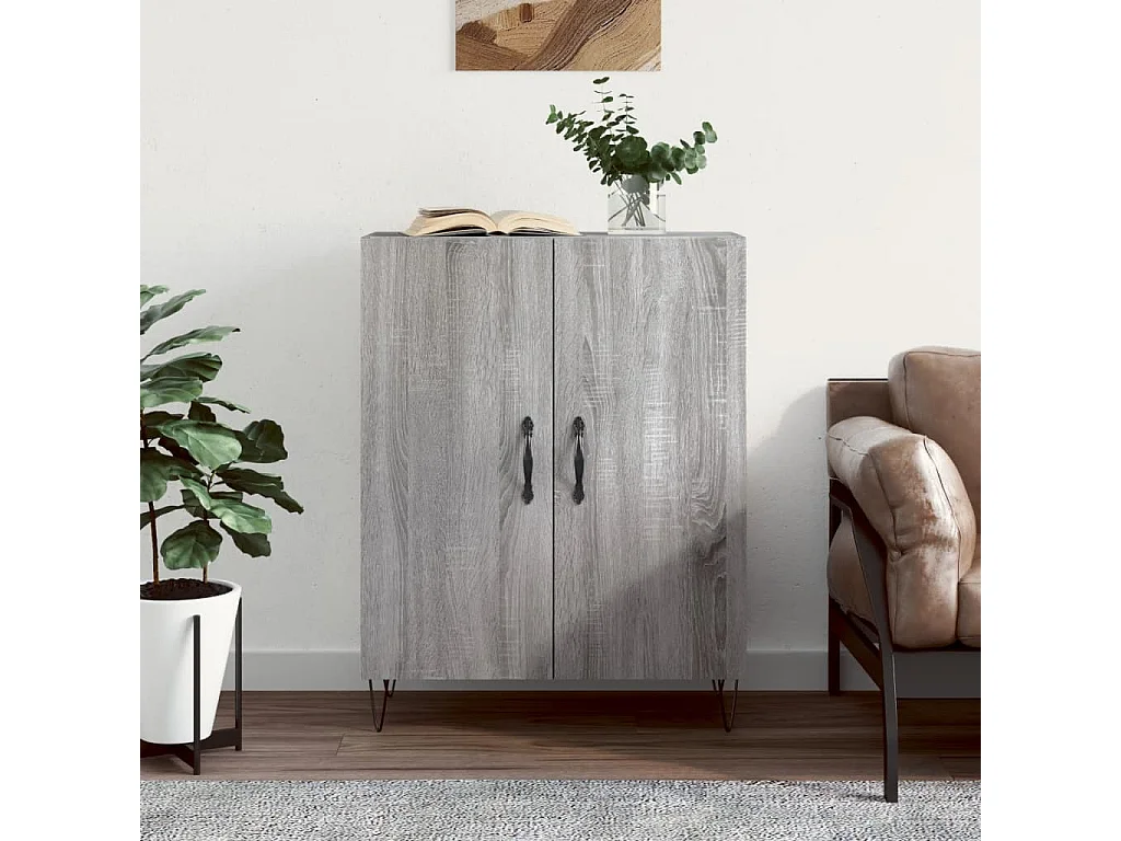 Aparador 69,5x34x90 cm derivados de madeira cinzento sonoma