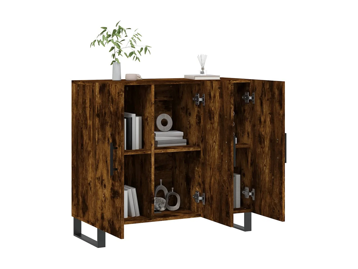 Sideboard Räuchereiche 90x34x80 cm Holzwerkstoff