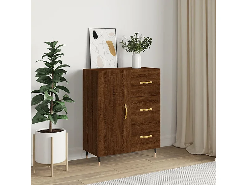 Dressoir 69,5x34x90 cm bewerkt hout bruin eikenkleur