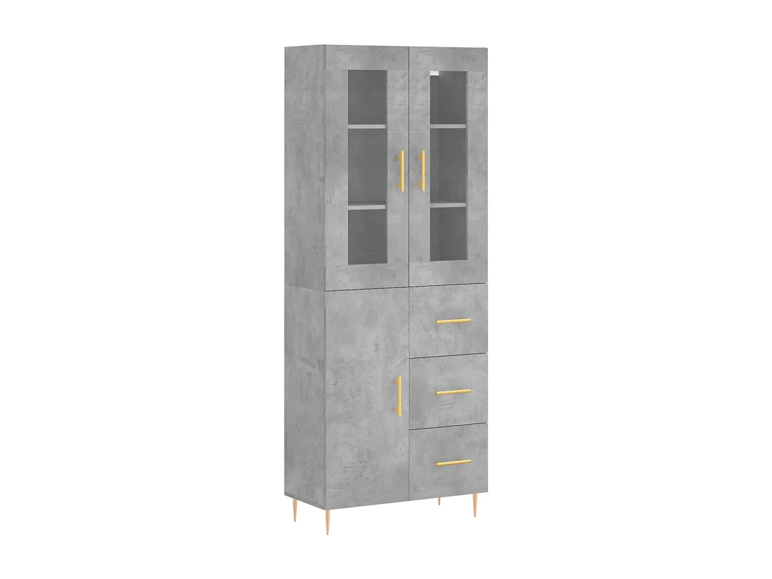 Credenza Grigio Cemento 69,5x34x180 cm in Legno Multistrato