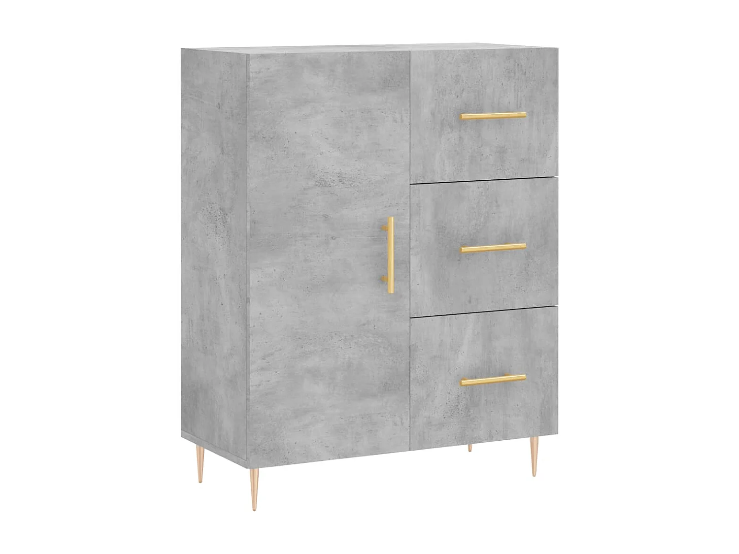 Credenza Grigio Cemento 69,5x34x180 cm in Legno Multistrato
