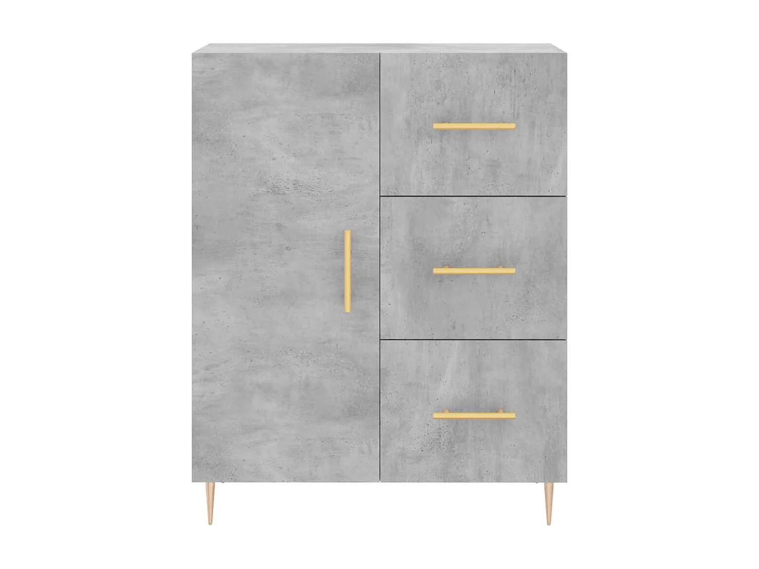Credenza Grigio Cemento 69,5x34x180 cm in Legno Multistrato