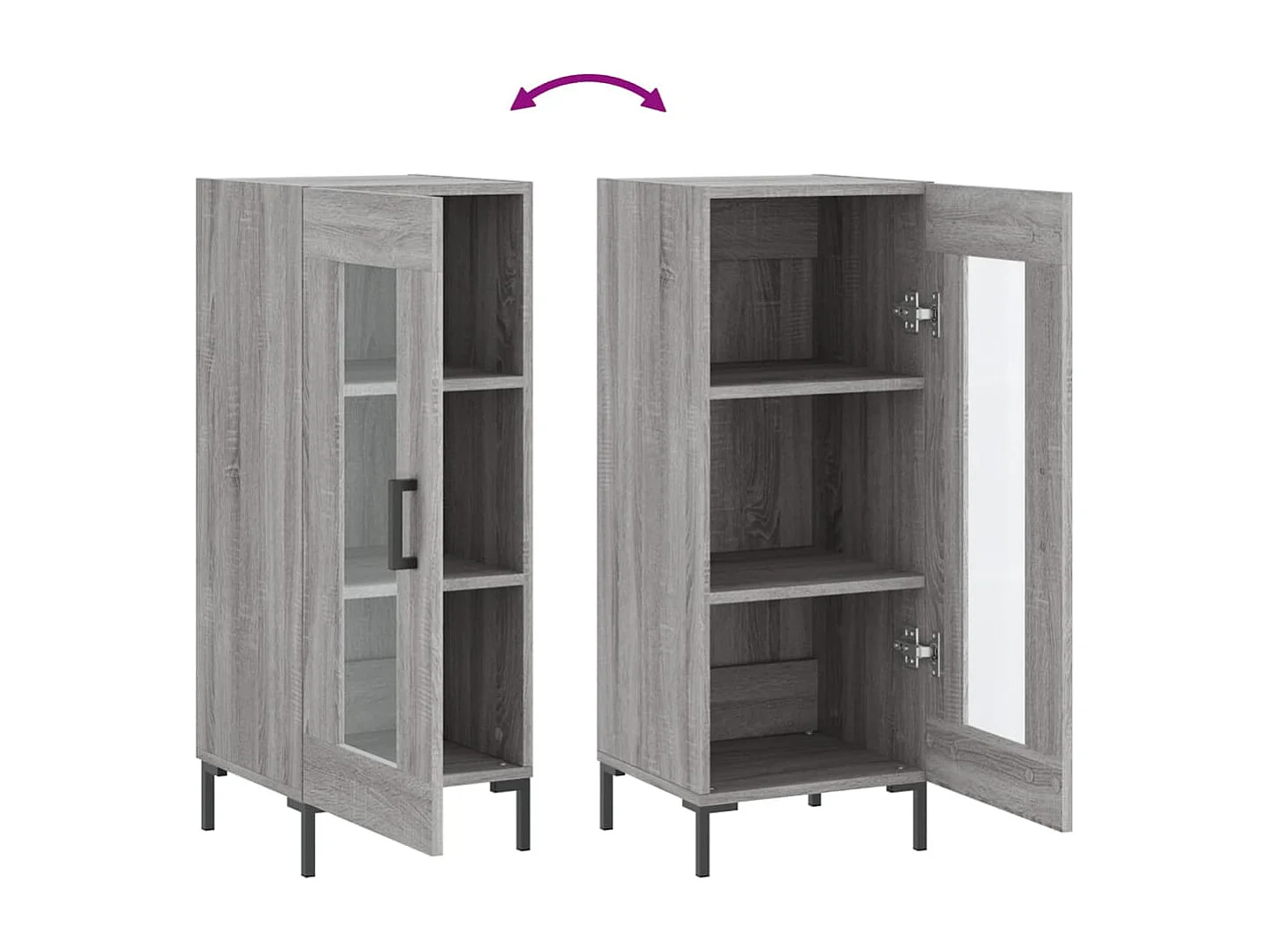Buffet Sonoma gris 34,5x34x90 cm Bois d'ingénierie
