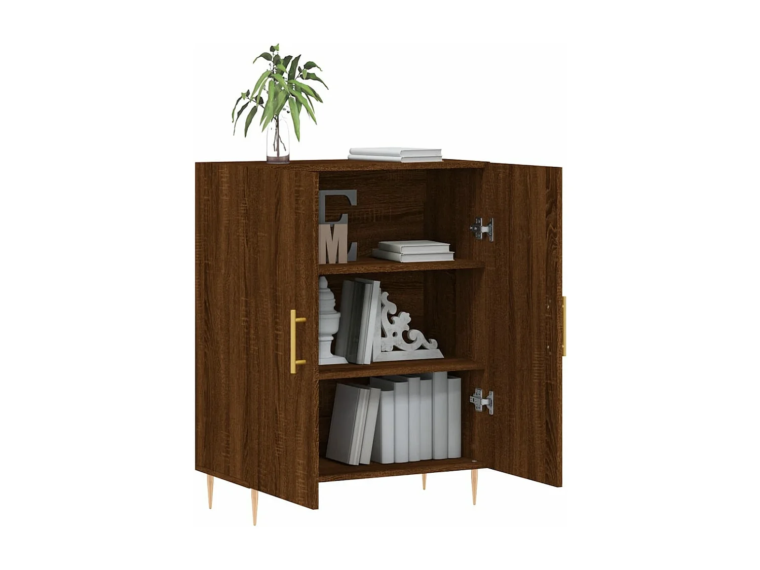 Buffet chêne marron 69,5x34x90 cm bois d'ingénierie