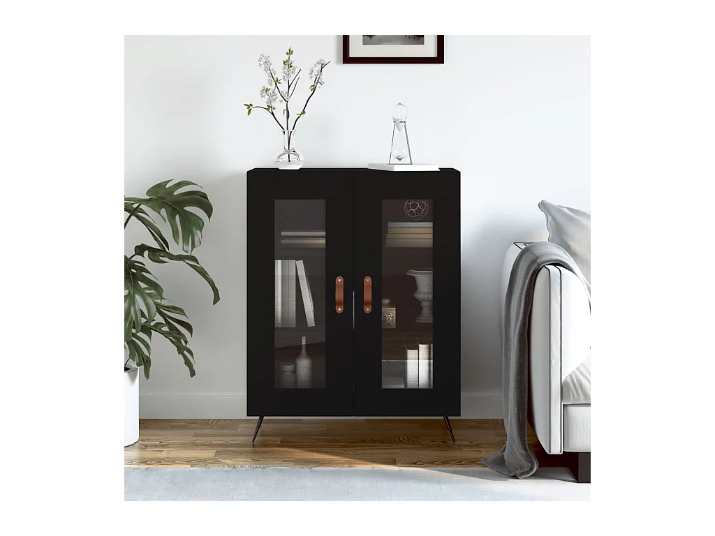 Dressoir 69,5x34x90 cm bewerkt hout zwart