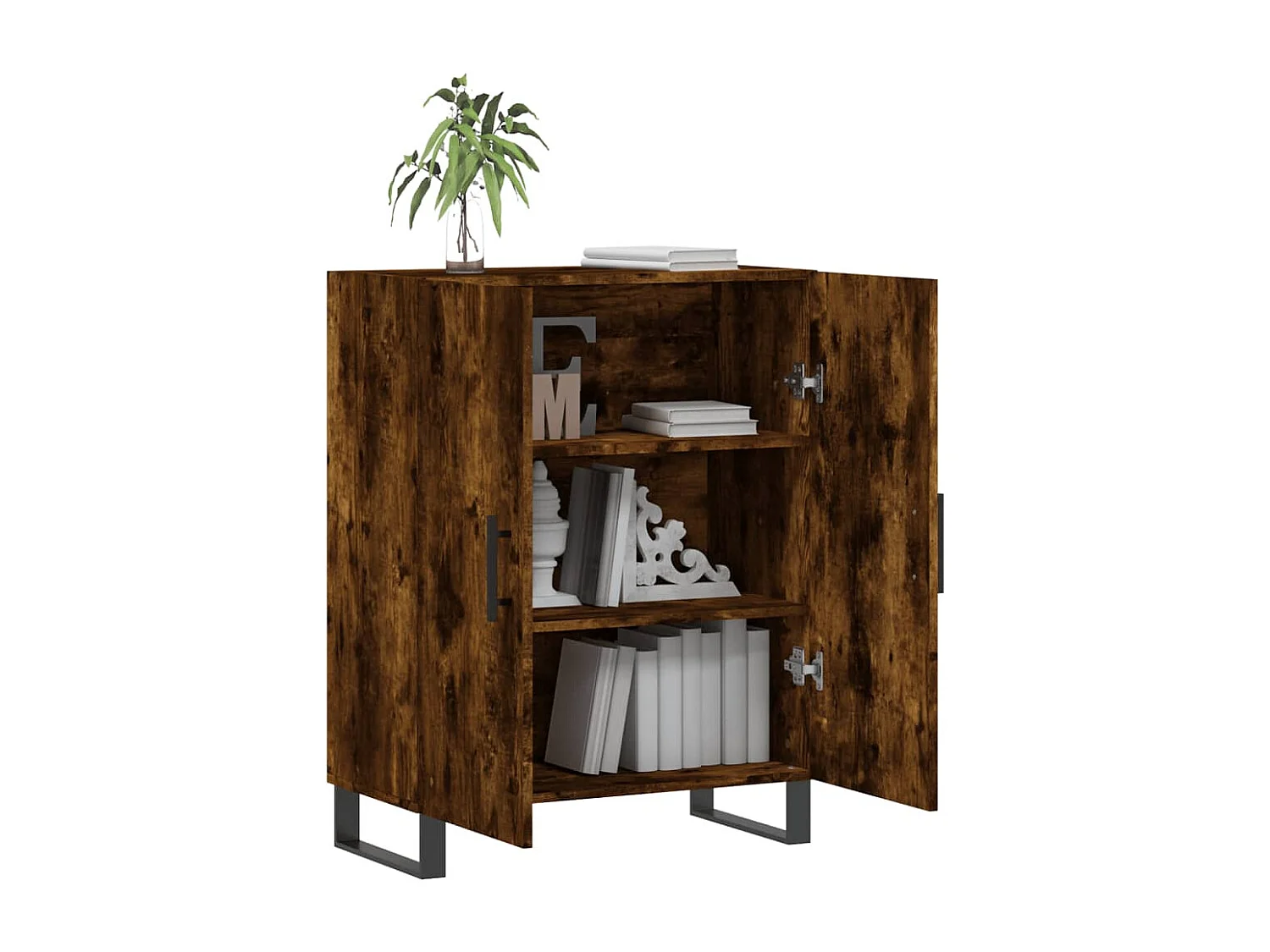 Buffet chêne fumé 69,5x34x90 cm bois d'ingénierie