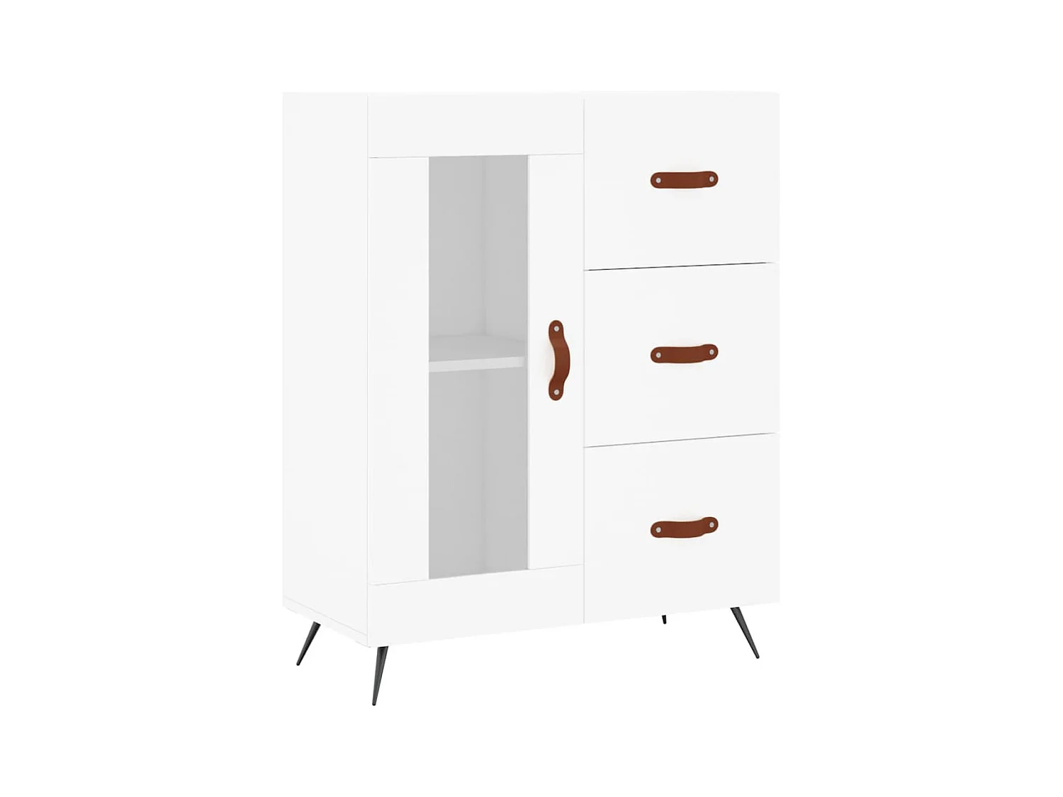 Aparador alto madera contrachapada blanco 69,5x34x180 cm