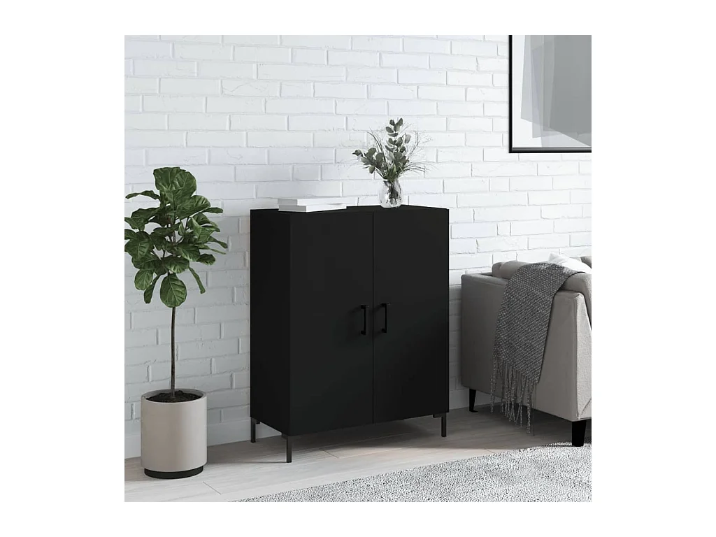 Dressoir 69,5x34x90 cm bewerkt hout zwart