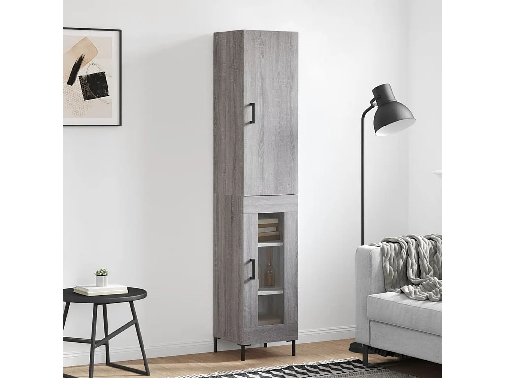 Buffet haut Sonoma gris 34,5x34x180 cm Bois d'ingénierie