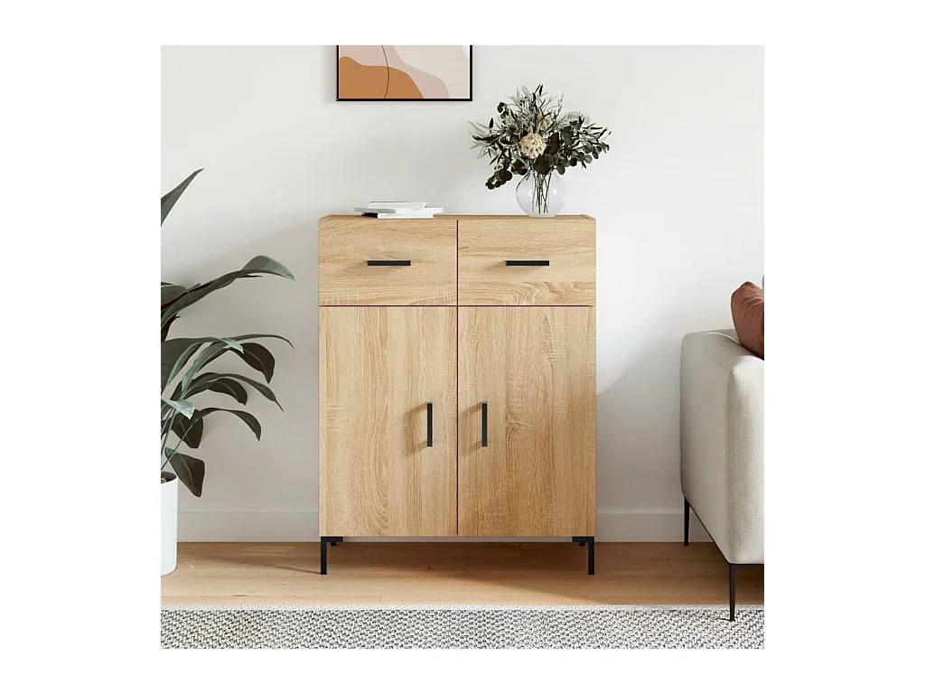 Buffet chêne sonoma 69,5x34x90 cm bois d'ingénierie