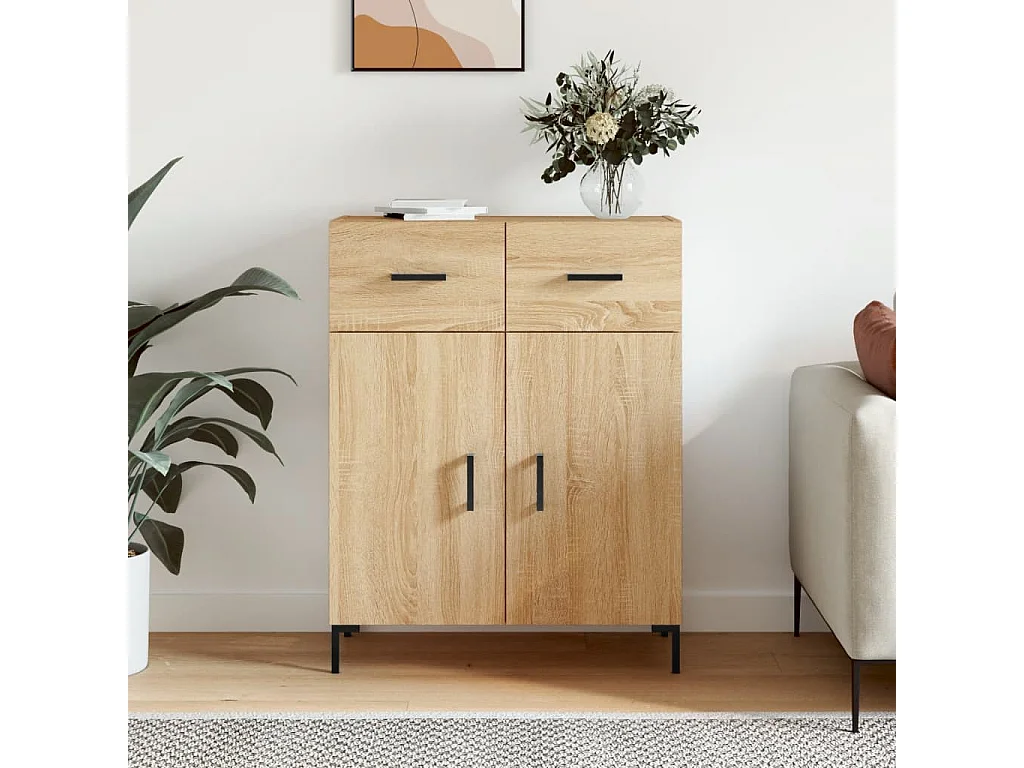 Buffet chêne sonoma 69,5x34x90 cm bois d'ingénierie