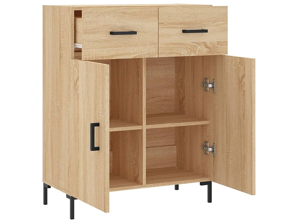 Buffet chêne sonoma 69,5x34x90 cm bois d'ingénierie