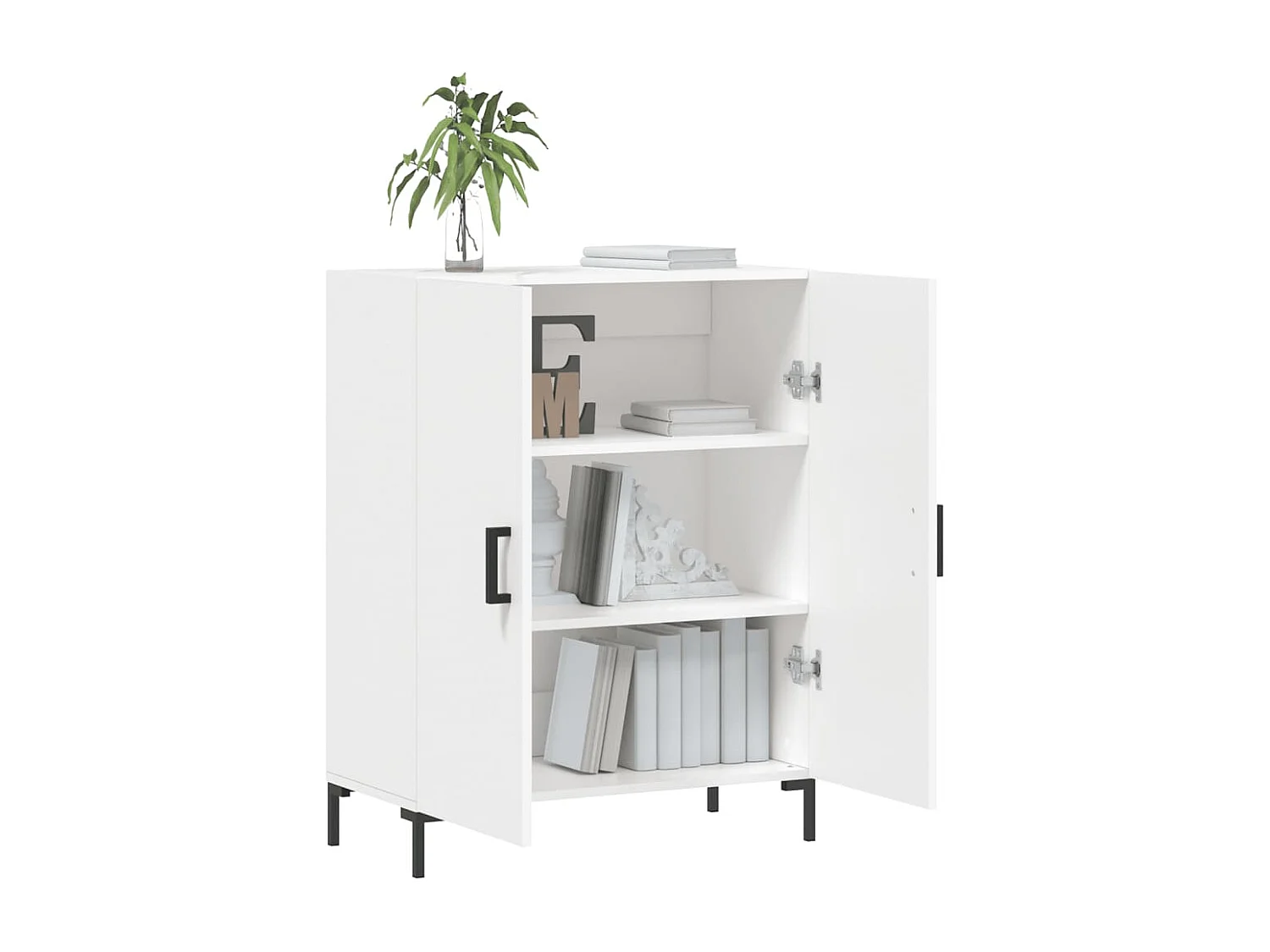 Buffet blanc 69,5x34x90 cm bois d'ingénierie