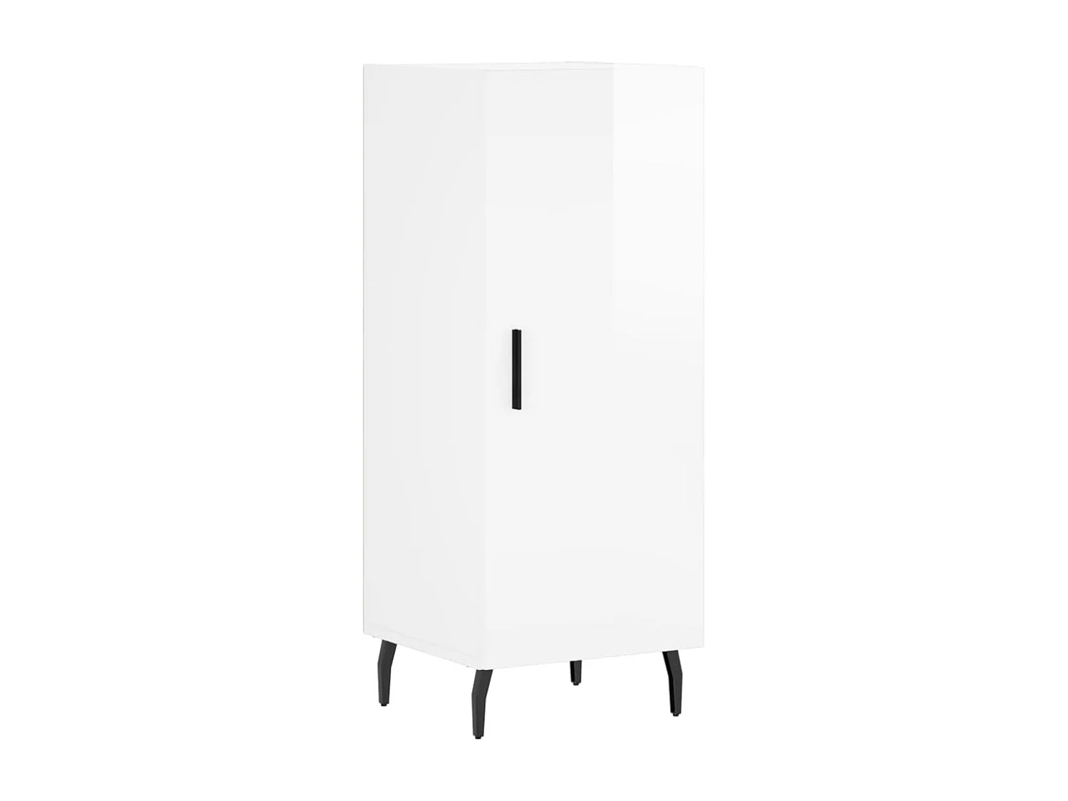 Buffet Blanc brillant 34,5x34x90 cm Bois d'ingénierie