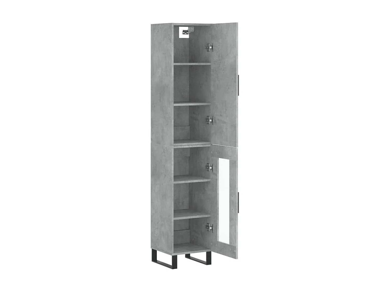 Buffet haut Gris béton 34,5x34x180 cm Bois d'ingénierie