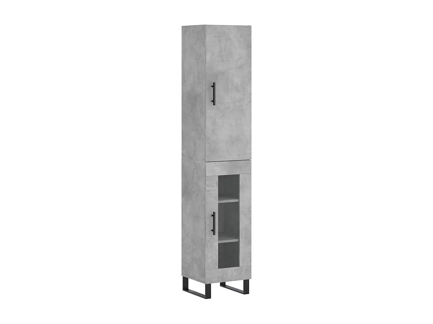 Credenza Grigio Cemento 34,5x34x180 cm in Legno Multistrato