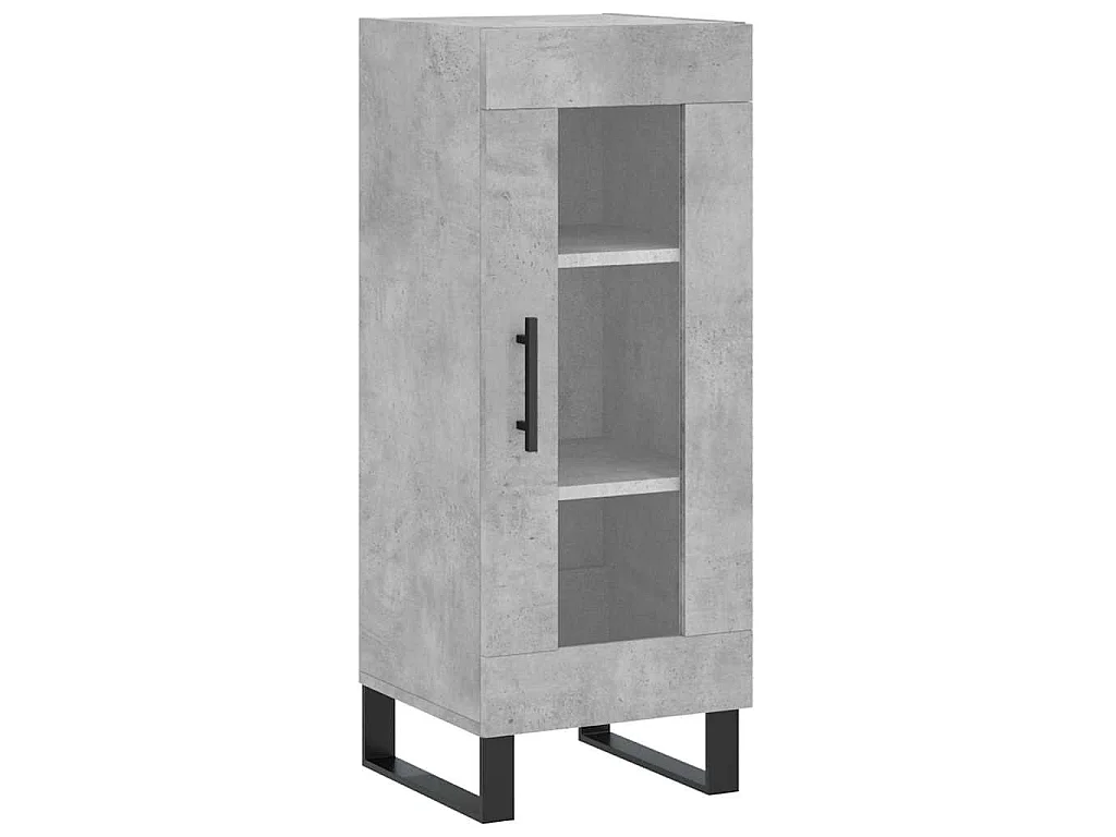 Buffet haut Gris béton 34,5x34x180 cm Bois d'ingénierie