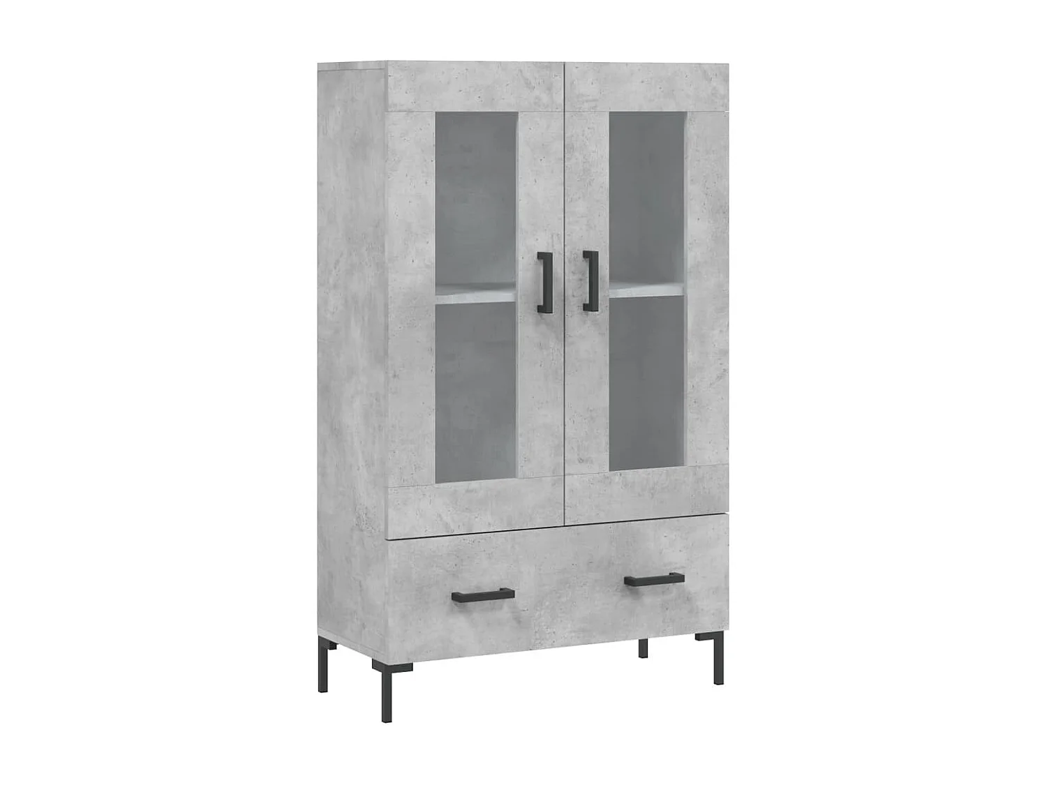 Buffet haut gris béton 69,5x31x115 cm bois d'ingénierie