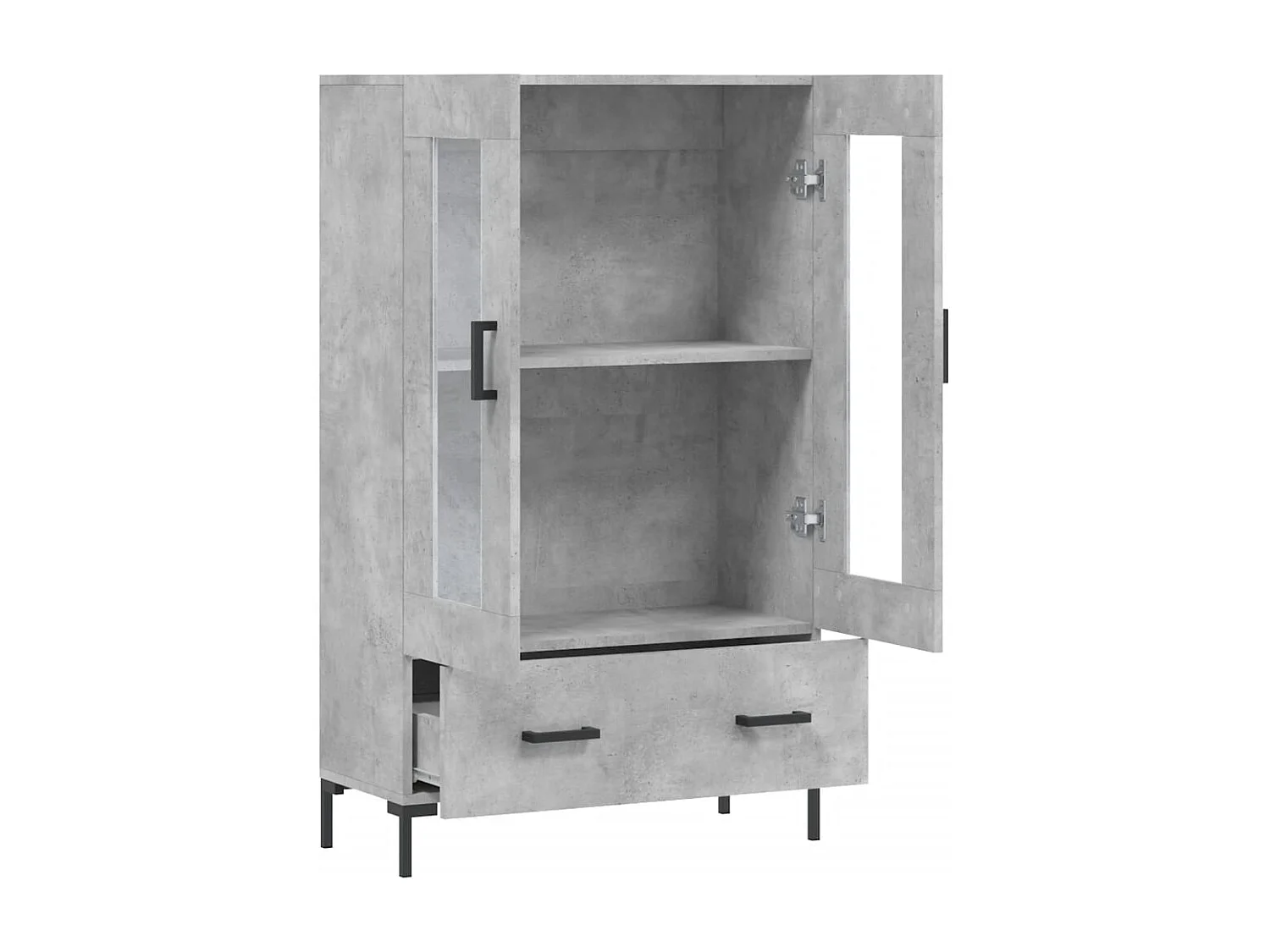 Buffet haut gris béton 69,5x31x115 cm bois d'ingénierie