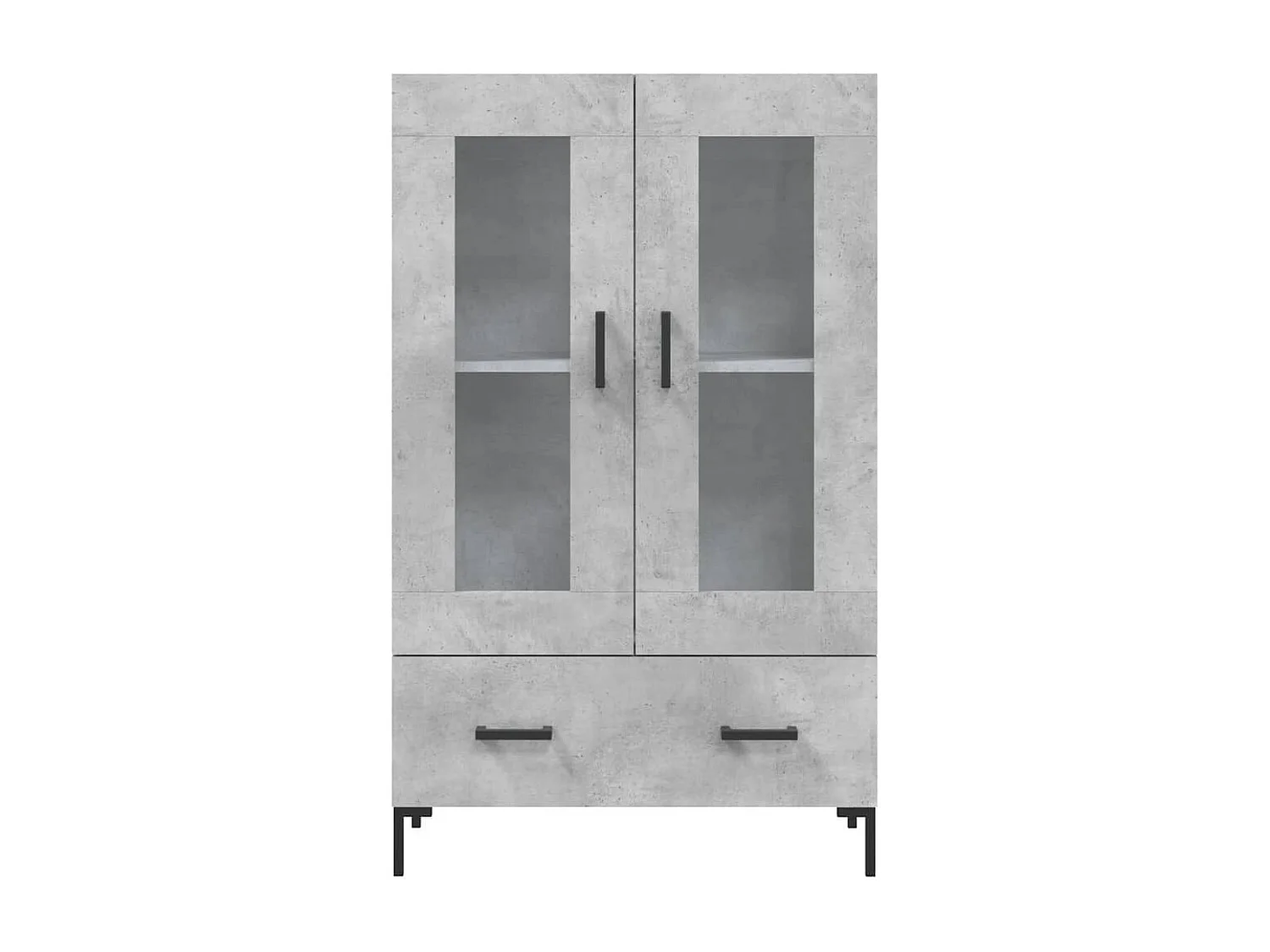 Buffet haut gris béton 69,5x31x115 cm bois d'ingénierie