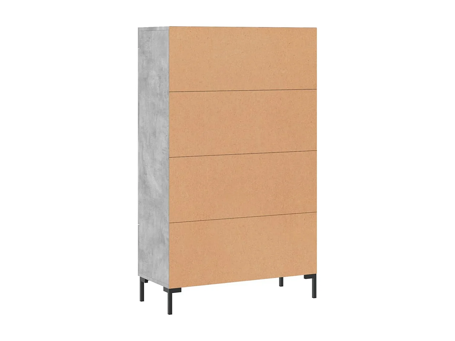 Buffet haut gris béton 69,5x31x115 cm bois d'ingénierie