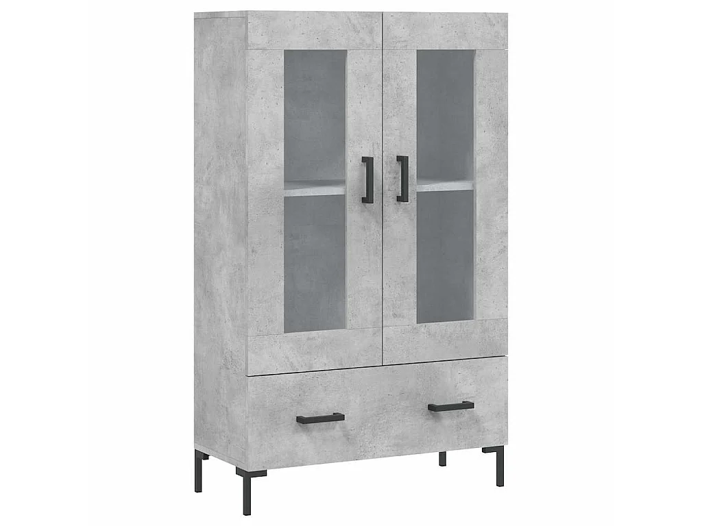 Hoge kast 69,5x31x115 cm bewerkt hout betongrijs
