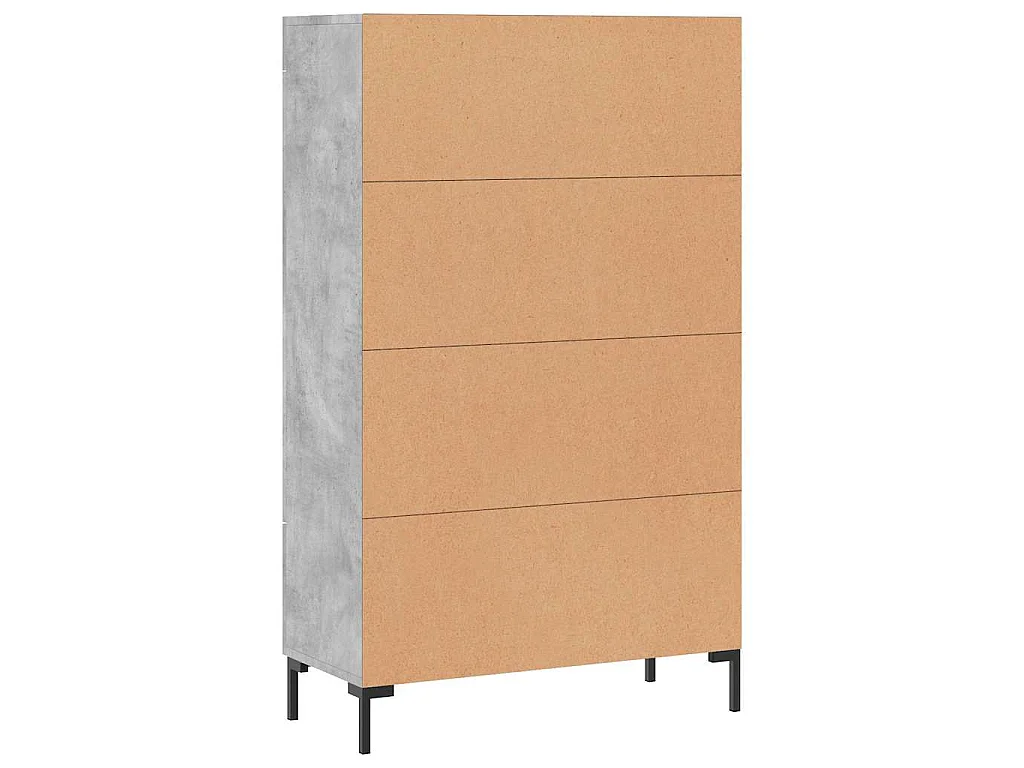 Hoge kast 69,5x31x115 cm bewerkt hout betongrijs