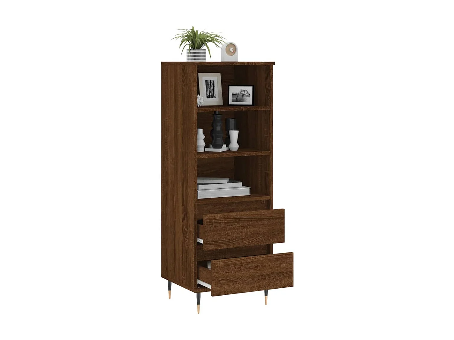 Buffet haut Chêne marron 40x36x110 cm Bois d'ingénierie