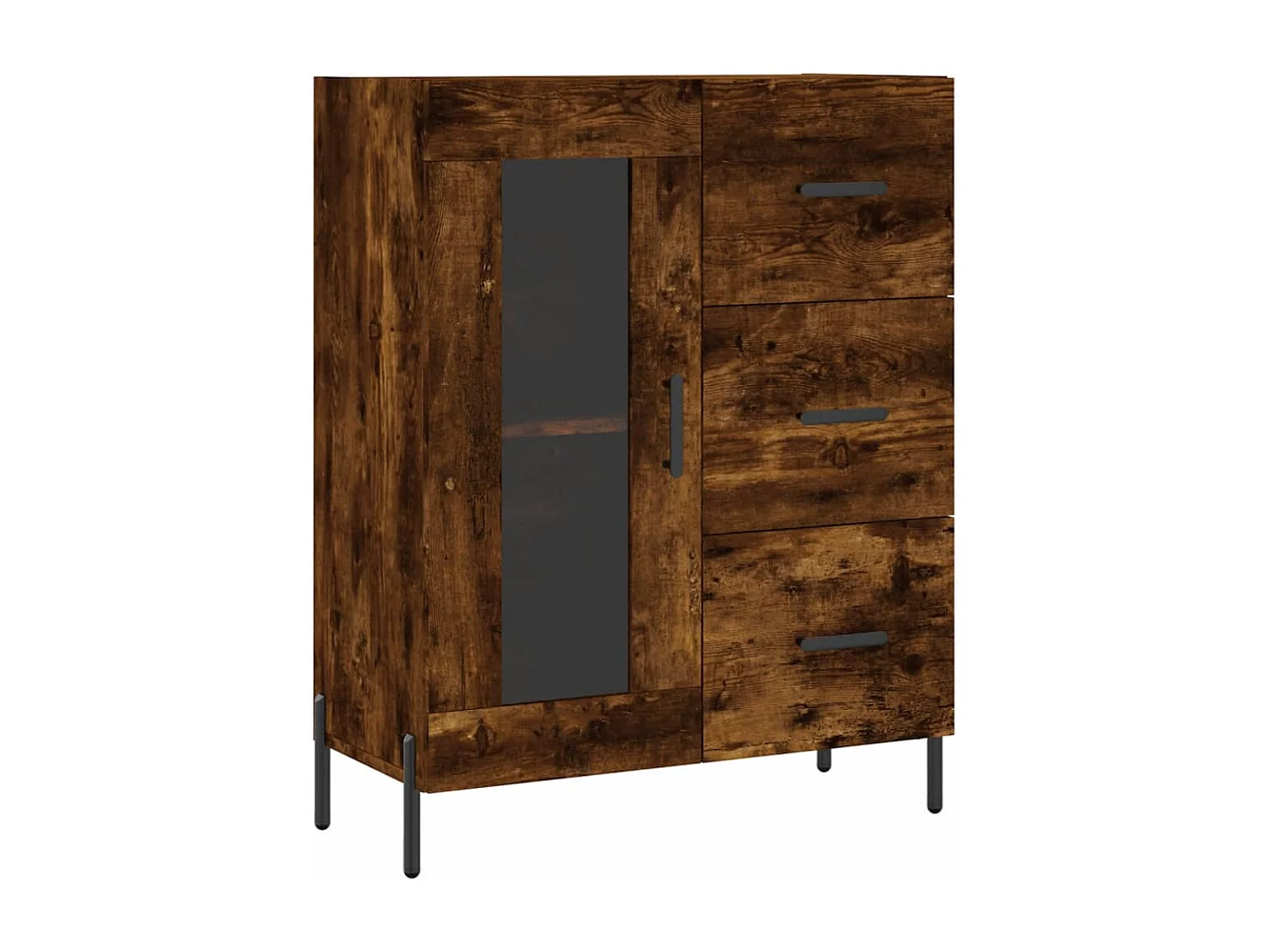 Buffet haut Chêne fumé 69,5x34x180 cm Bois d'ingénierie